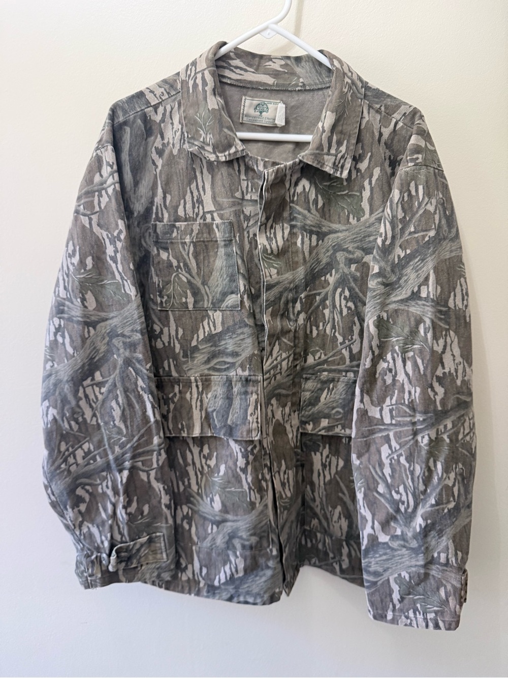 Vintage Mossy Oak Tree Stand Camo Camouflage Woods Hunting Jacket 3 Pocket XL